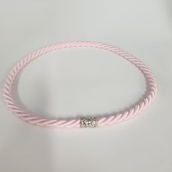 Judith Ripka Braided Pink Choker With Sterling Magnet Clasp 17"