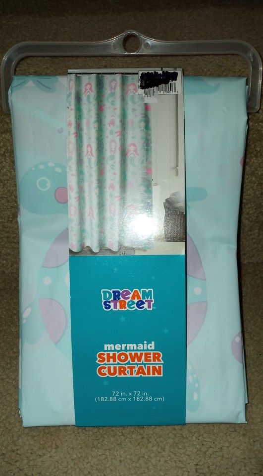 NEW plastic mermaid shower curtain $5 FIRM