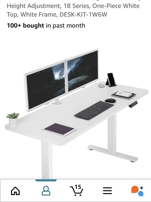 Like New Memory Height White Desk