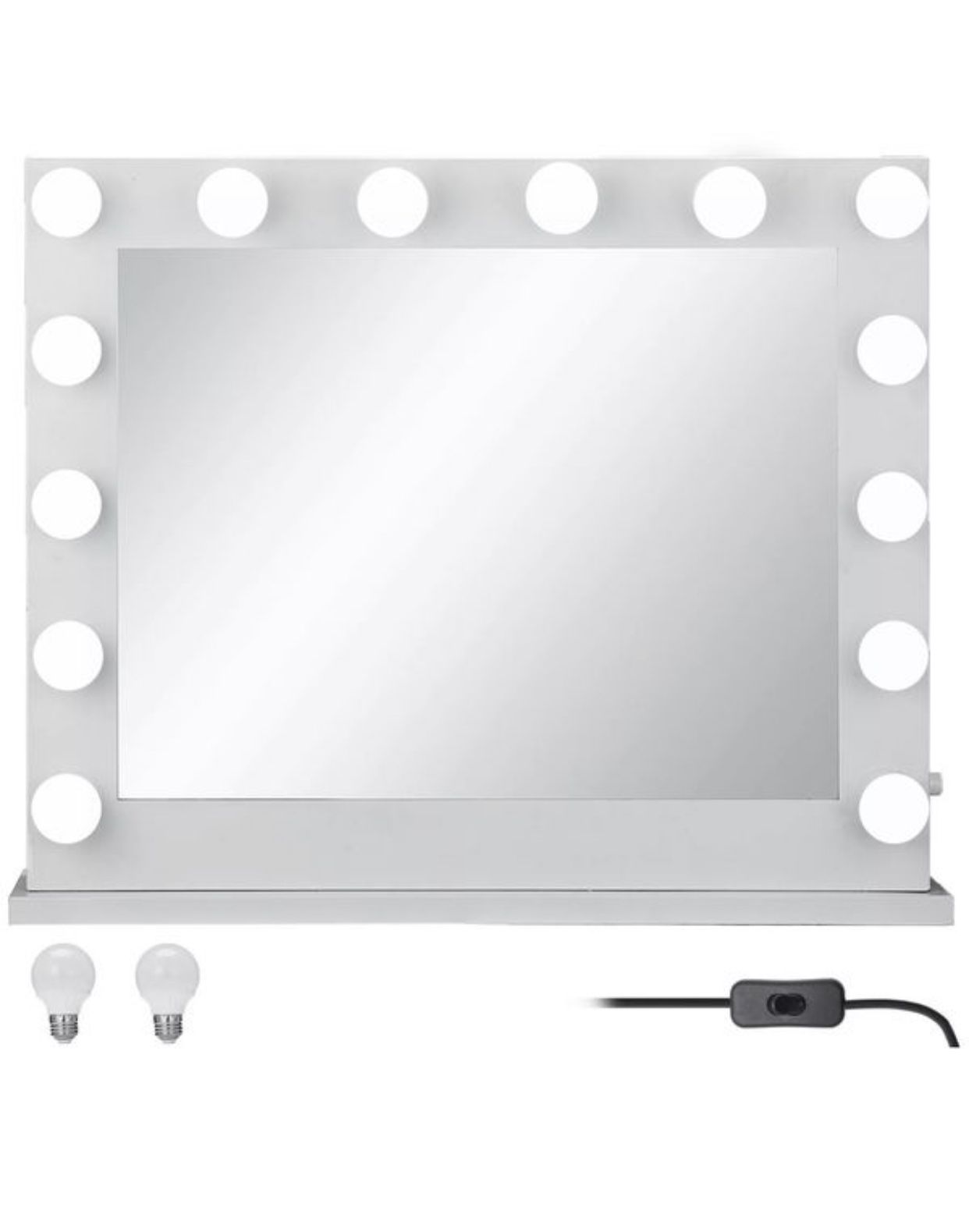Hollywood Makeup Vanity Mirror Lighted Mirror Dimmer White+FREE LED Bulbs