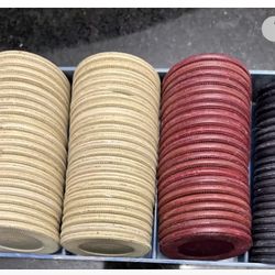 1940’s Clay poker chip set, Total 90 Noiseless And Original Storage Case