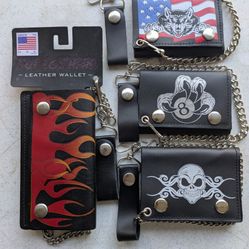 Wallets Genuine Leather with Chain