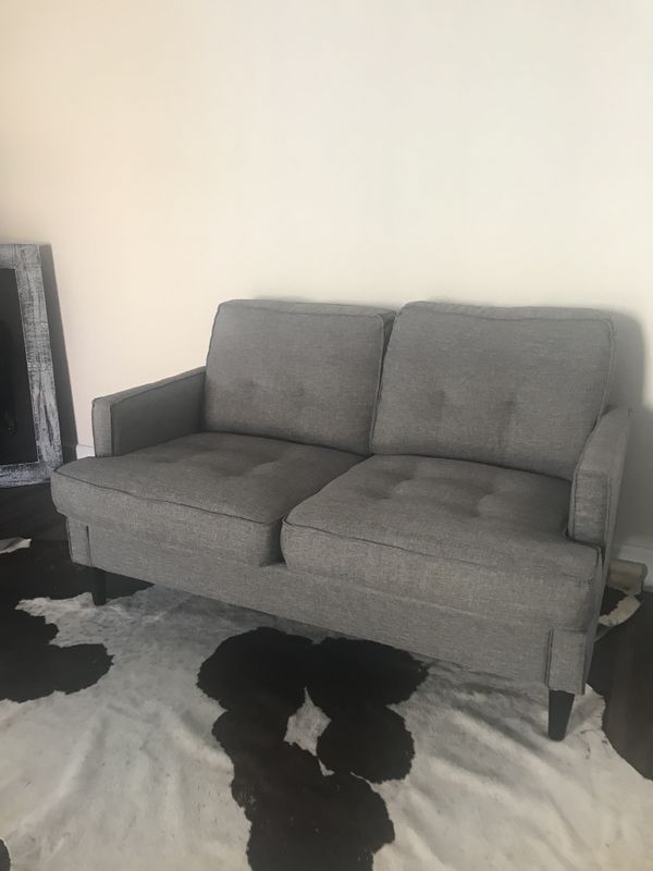 Grey Sofa And White Leather Ottoman For In Los Angeles Ca Grey Sofa And White Leather Ottoman Los Angeles