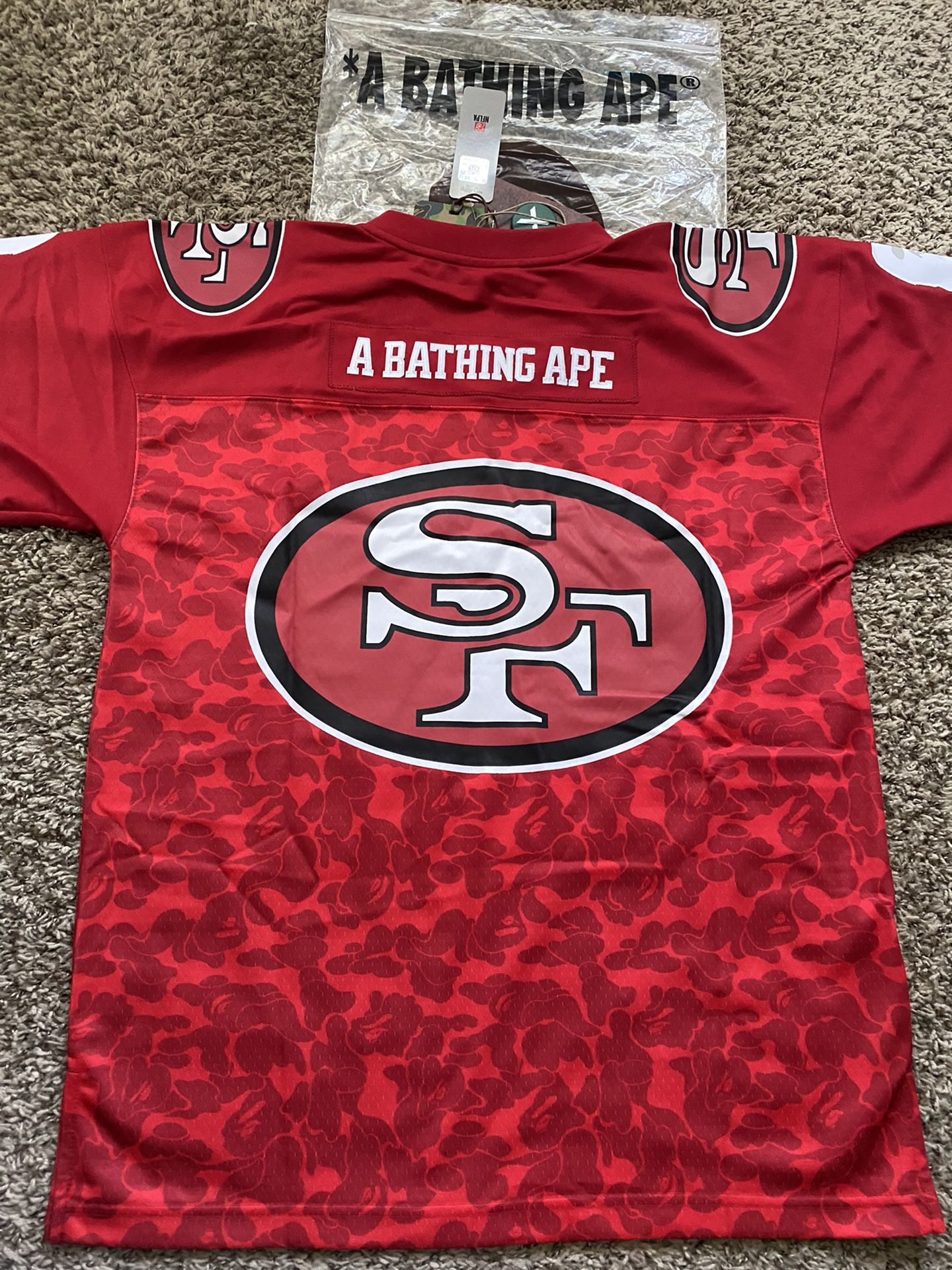 BAPE X MITCHELL & NESS NFL SAN FRANCISCO 49ERS LEGACY JERSEY MENS