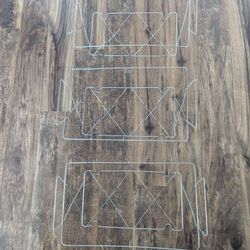 Three Matching Silver Wire Chaffing Serving Tray Holders