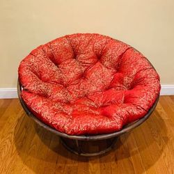 Cozy Vintage Large Papasan Bamboo Chair (Base & Cushion included) Great Condition