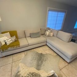 2pc Sectional Sofa – Cream Color