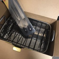Emeril Turkey Pan $25 with Rack And Knife Set  