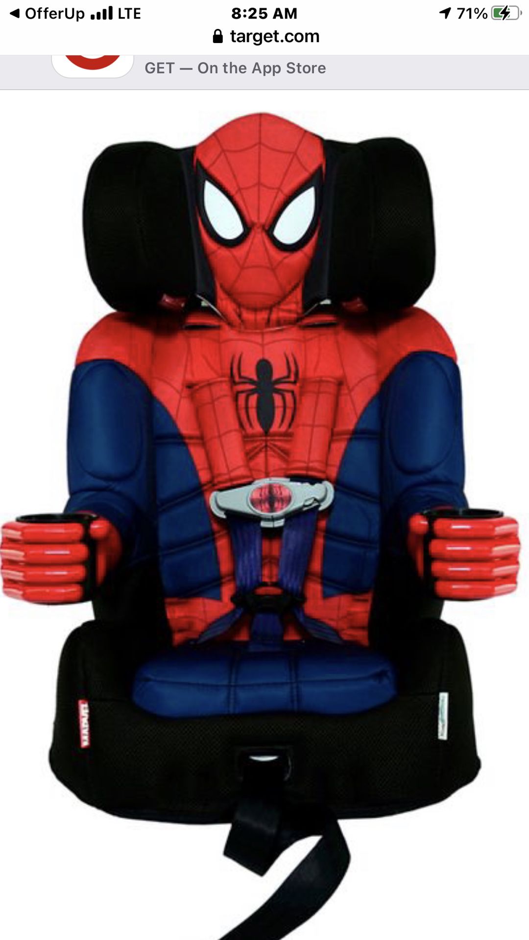 Kids'Embrace Marvel Ultimate Spider-Man Combination Harness Booster Car Seat