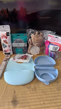 Baby Silicone Bib, Suction Tray, Teether, Food Jar, etc.