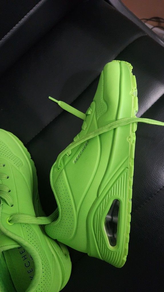 Skechers Uno Stand On Air Mens Size 8 Shoe Cushioned Comfort Runners Lime Green