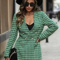 slim fit dress slacks ZARA. Khaki striped blazer. TS – Hibuy market main image 1