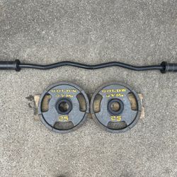 Olympic Curl Bar and Weight Plates