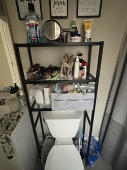 Metal And Glass Toilet Shelf , Shelf Only 