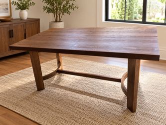 63" Solid Wood Dining Table for 4-6, Farmhouse Rectangle