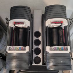 Powerblock 90lb adjustable dumbbells with stand
