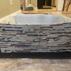 Utility Lined Basket , Cotton Liner Isn’t Removable.