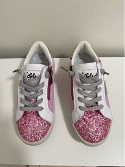Pink Glitter Sneaker - Size 1 Girls (Lola + The Boys)