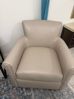 Beige Leather Armchair