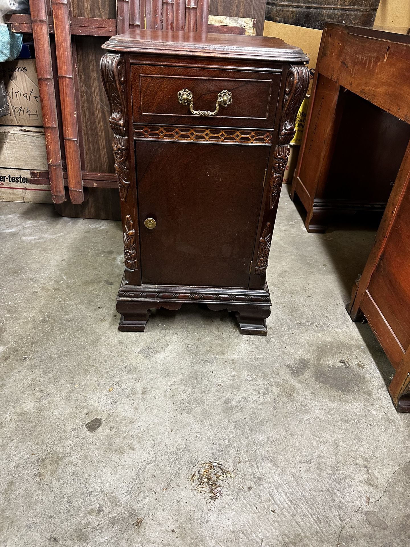 Antique Side Table Or File Cabinet