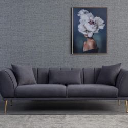 90” Modern Gray Sofa For Sale