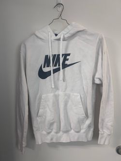 Nike Pullover Hoodie White Navy Logo