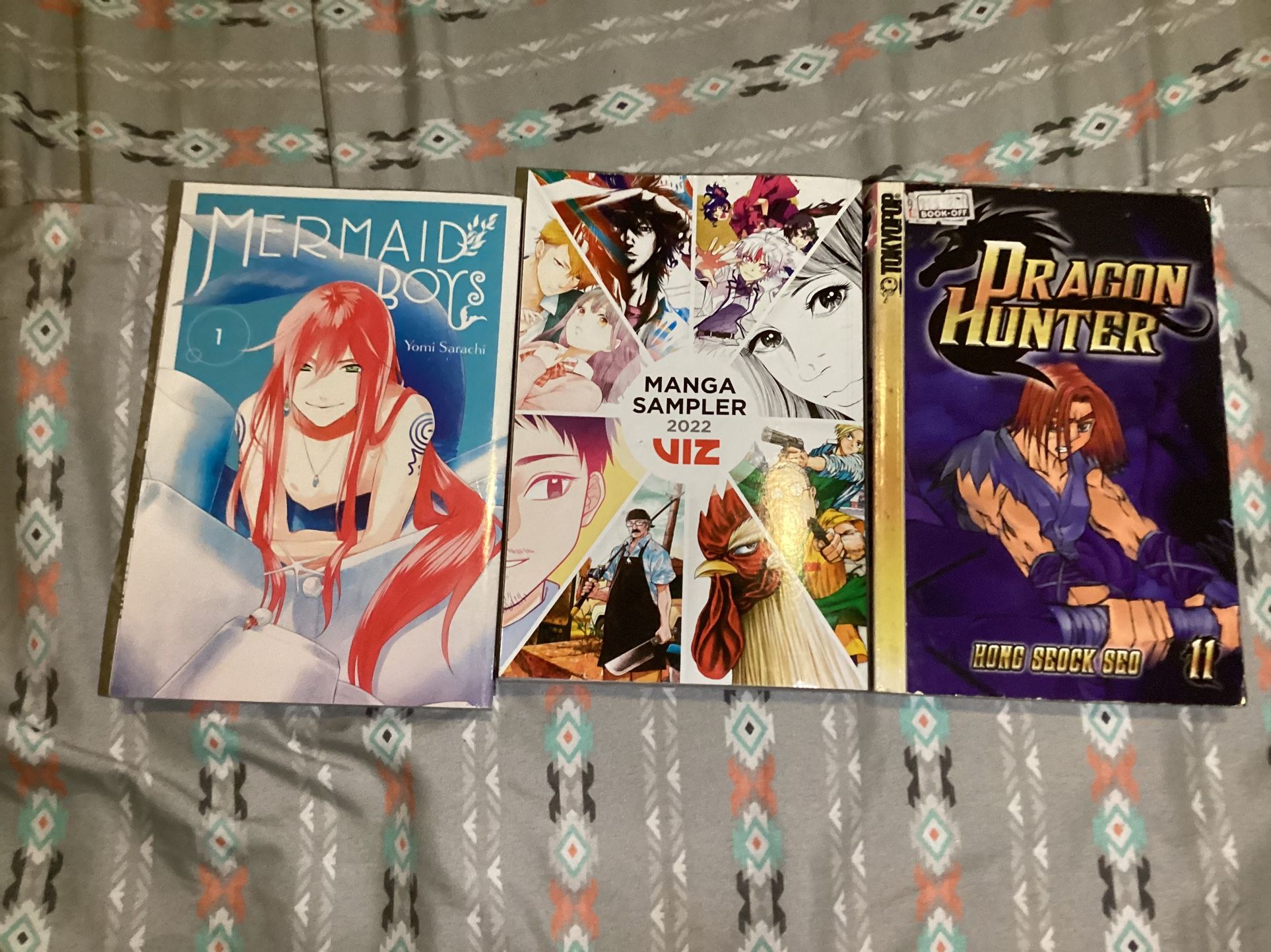 Dragon Hunter #11,Manga sampler 2022 and Mermaid Boy #1 English manga lot of 3 