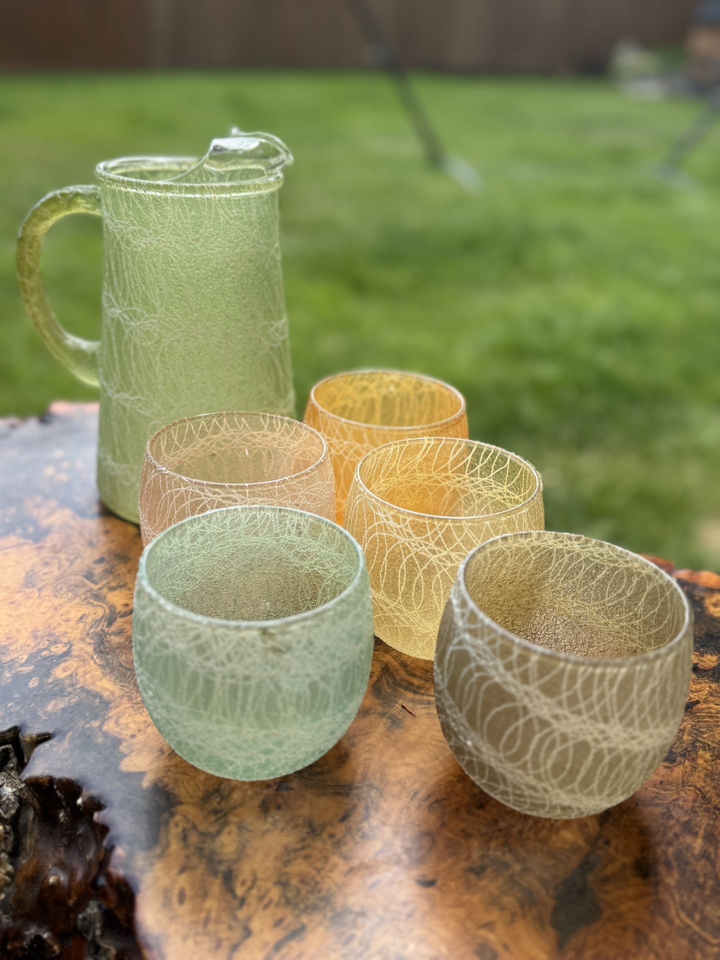 MCM Spaghetti Glass Drinkware Set