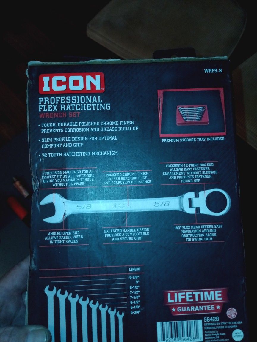 Icon Ratchet Wrench Pivot Head Set