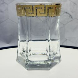 Set of (3) Nice Lorenzo Dof Whisky/Cocktail Glasses From The Florence Collection. As-is some gold flaked off.