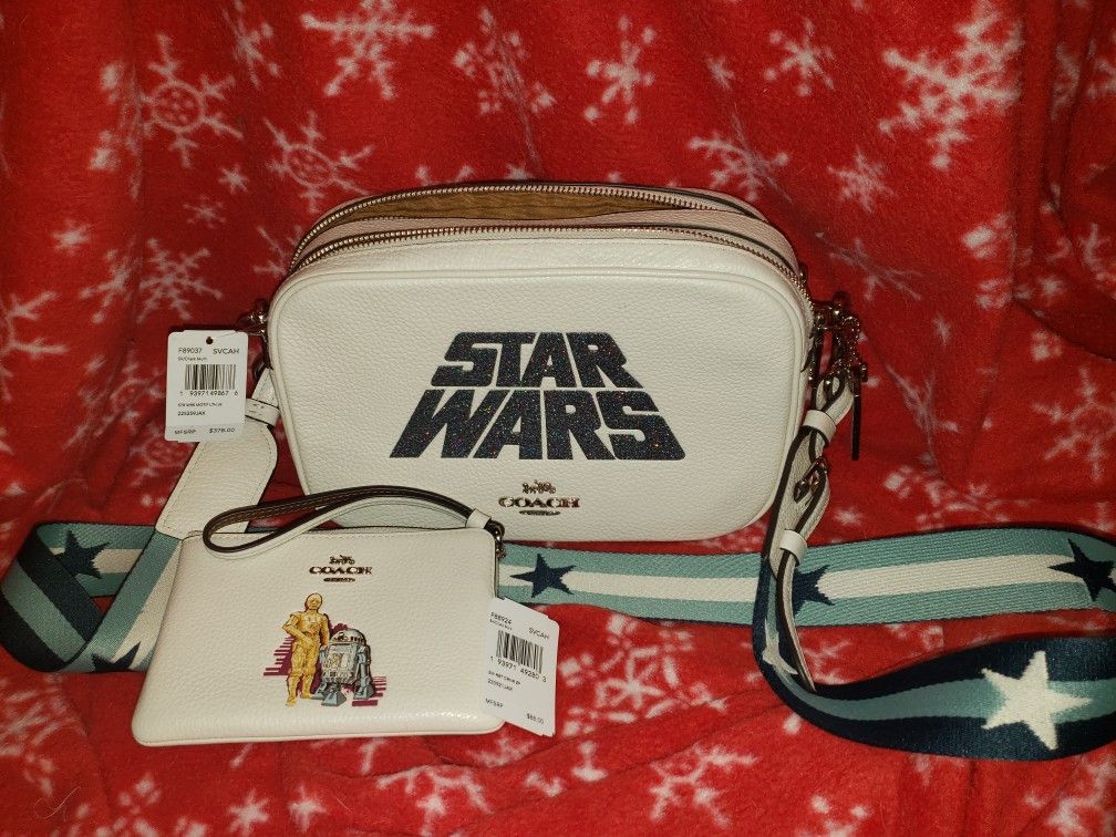 COACH STAR WARS X (Limited Edition)JES CROSSBODY WITH GLITTER MOTIF (COACH F89037) BONUS- wristlet (Coach F88924)