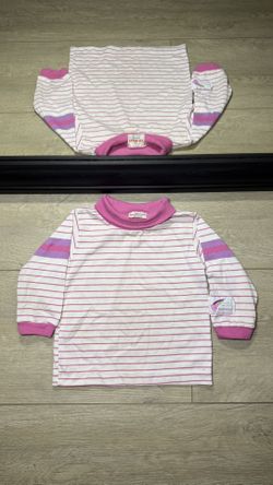 Vintage 1990s Kids / Toddlers HealthTex Striped Mock Turtleneck Long Sleeve Shirt