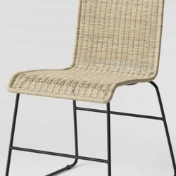 Woven Dining Chair With Metal Legs