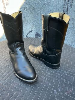Justin Boots Ropers Western 3133 Men’s Black Leather Used 9 D