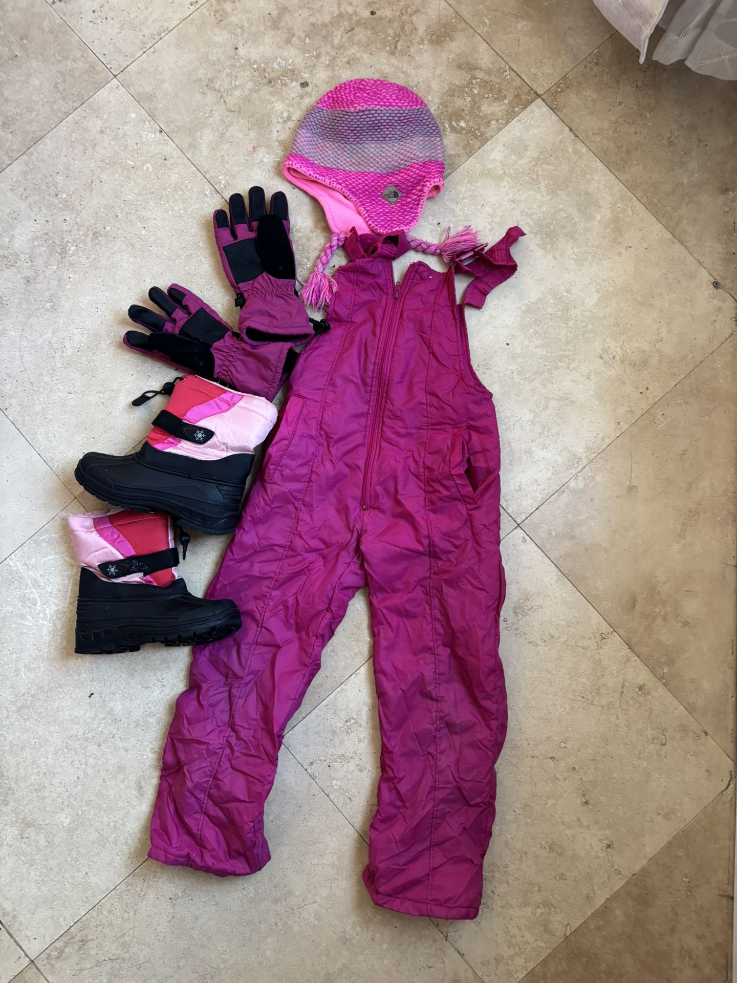 Girls Size 6 Snowbib Snow Pants Snow boots Size 13 Girls