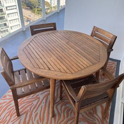 Outdoor Wooden Table Set