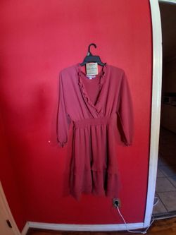 Dusty Rose Ruffle Wrap Dress large