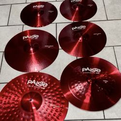 Paiste Sound color red 900 Full Cymbal Set With Pro Case