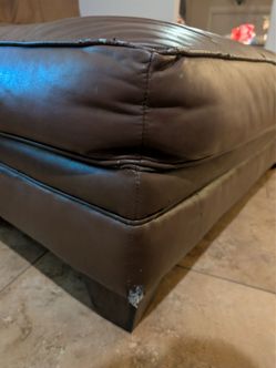Leather Sofa Loveseat with 2 Ottomans AFW