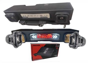 NEW POWERFUL BASS PACKAGE KICKER SOLO X 8” WITH CUSTOM BOX INSTALLED FOR GMC SIERRA CHEVY SILVERADO 2019+