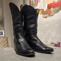 Lucchese Black Ostrich 11.5