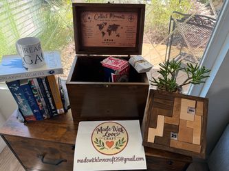 Dark Stained Wooden Storage Box with Latch