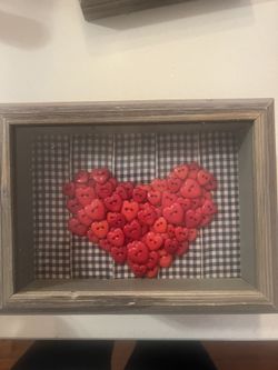 4 Heart Shadow Box Framed Craft Art 