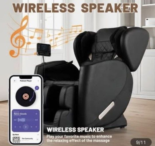 NEW 2024 Luxury Zero-Gravity Massage Chair Recliner - Full Body Air Pressure, Heat, Vibration, roll