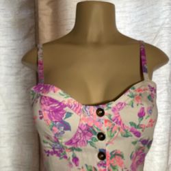 Corsets Style Flower Tank Top