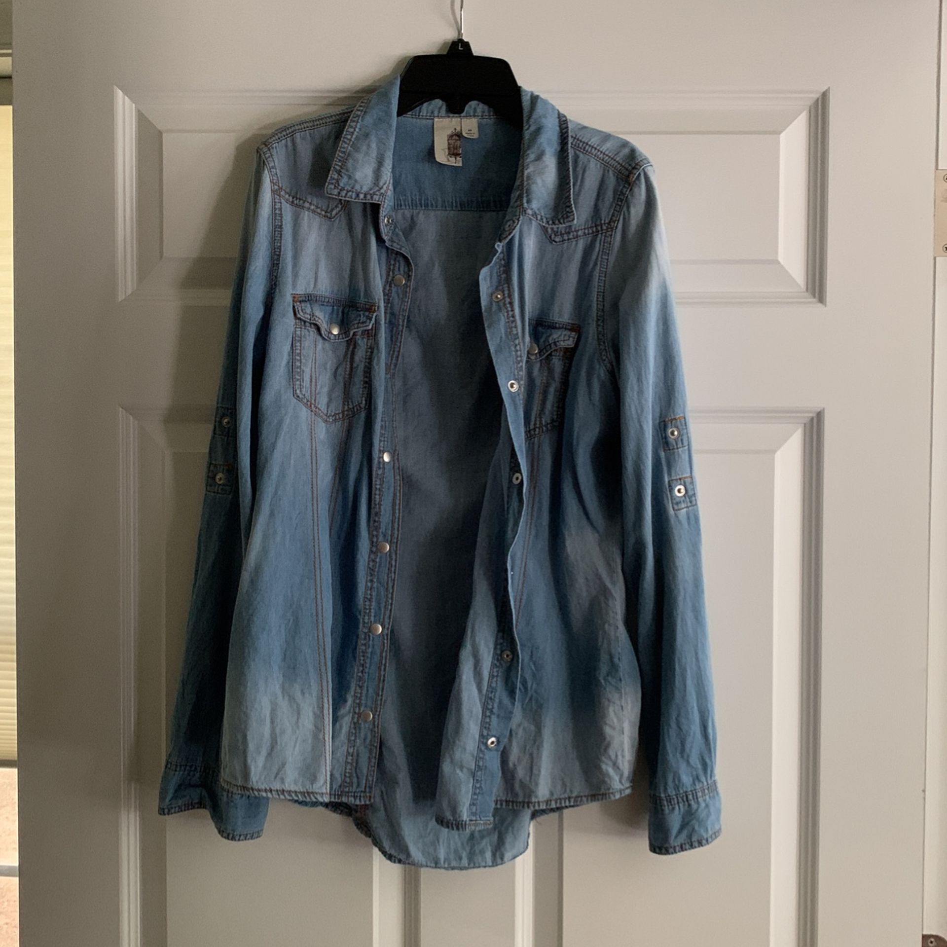 Medium Cotton Blue Denim Jacket/shirt Button Down