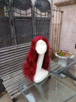 Burgundy Wine Synthetic Wavy Wig