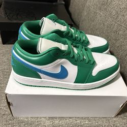 Nike Air Jordan 1 Low, Lucky Green Aquatone, Size 12w or 10.5M, New