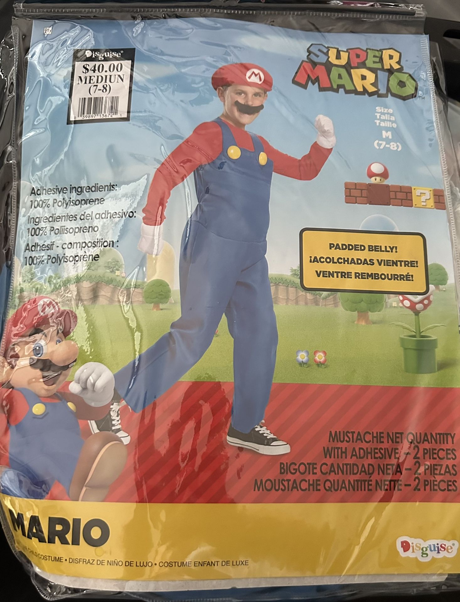 Mario boys costume size 7/8