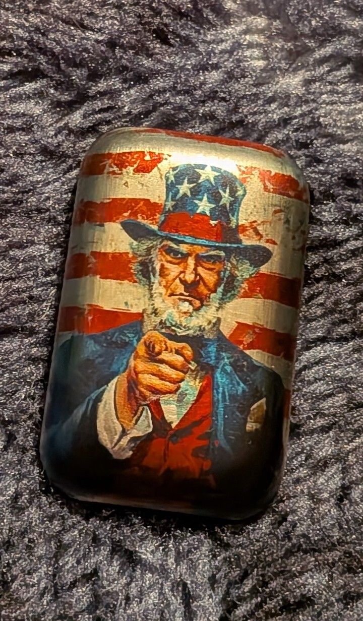 2 Oz Silver Piece. Original Package Uncle Sam